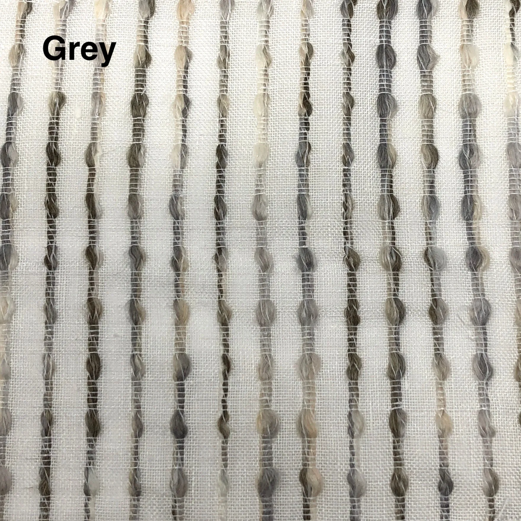 Linen Blend Embroidered Grey Indigo Stripe Sheer Fabric By The Yard/CL1032