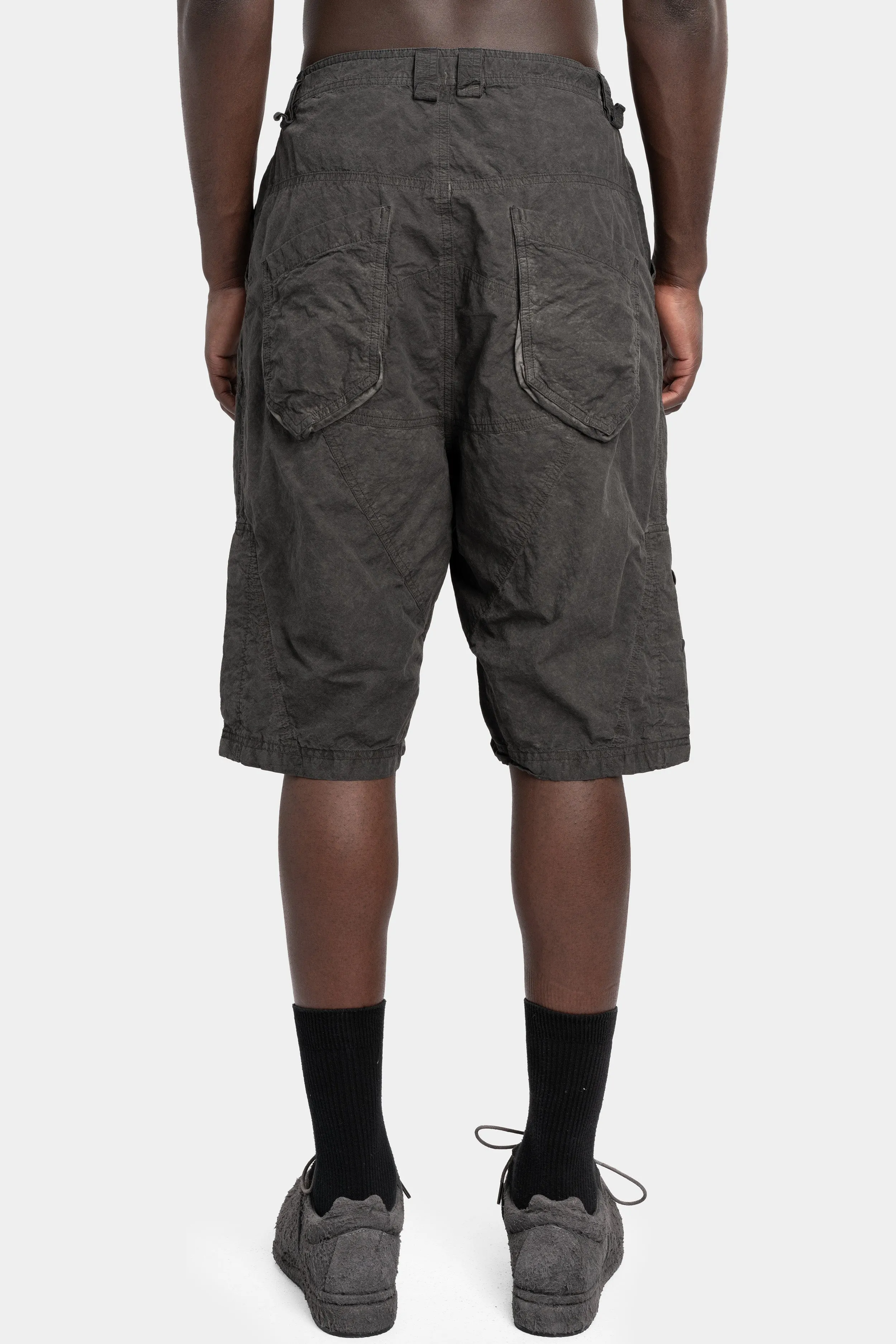 Linen blend split shorts
