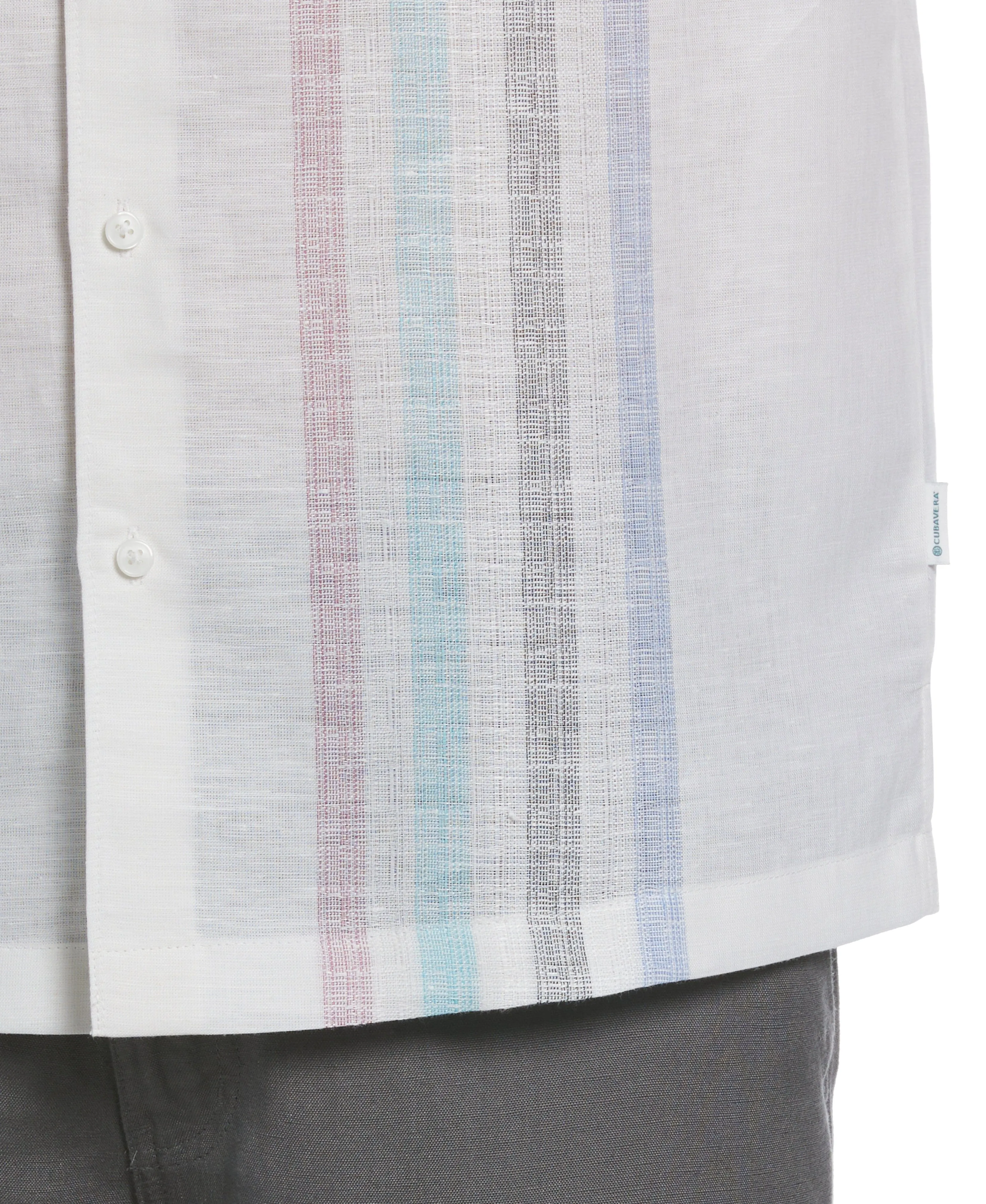 Linen Blend Yarn Dye Panel Shirt