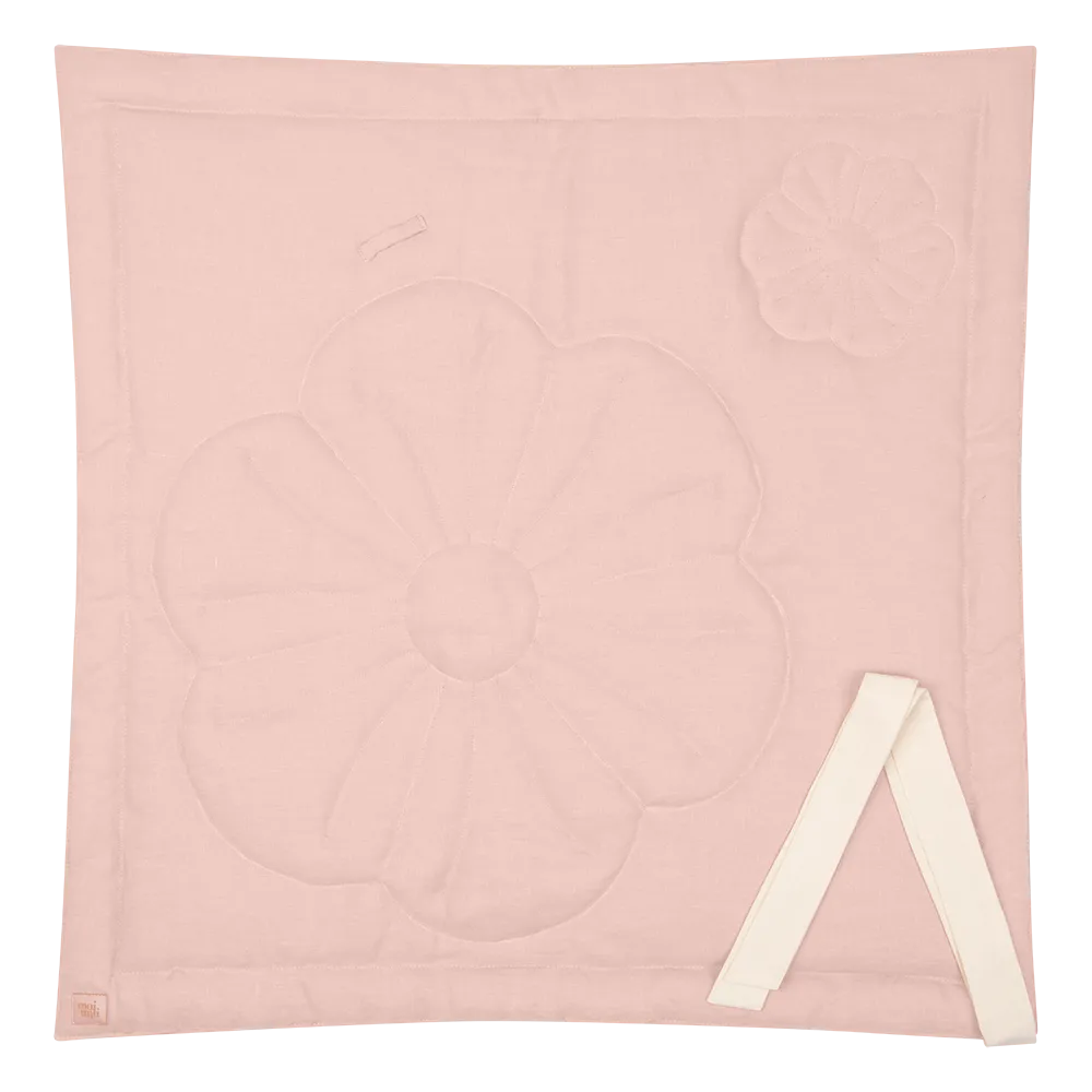 Linen Bloom Baby Horn Padded Linen Blanket - Light Pink