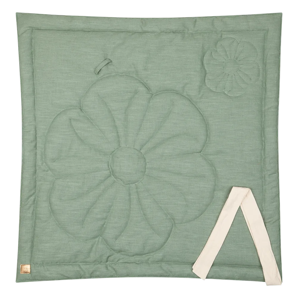 Linen Bloom Baby Horn Padded Linen Blanket - Sage