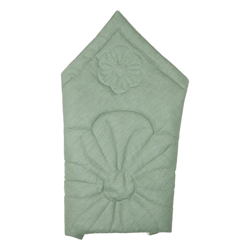 Linen Bloom Baby Horn Padded Linen Blanket - Sage