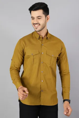 Linen Cotton Green Shirt