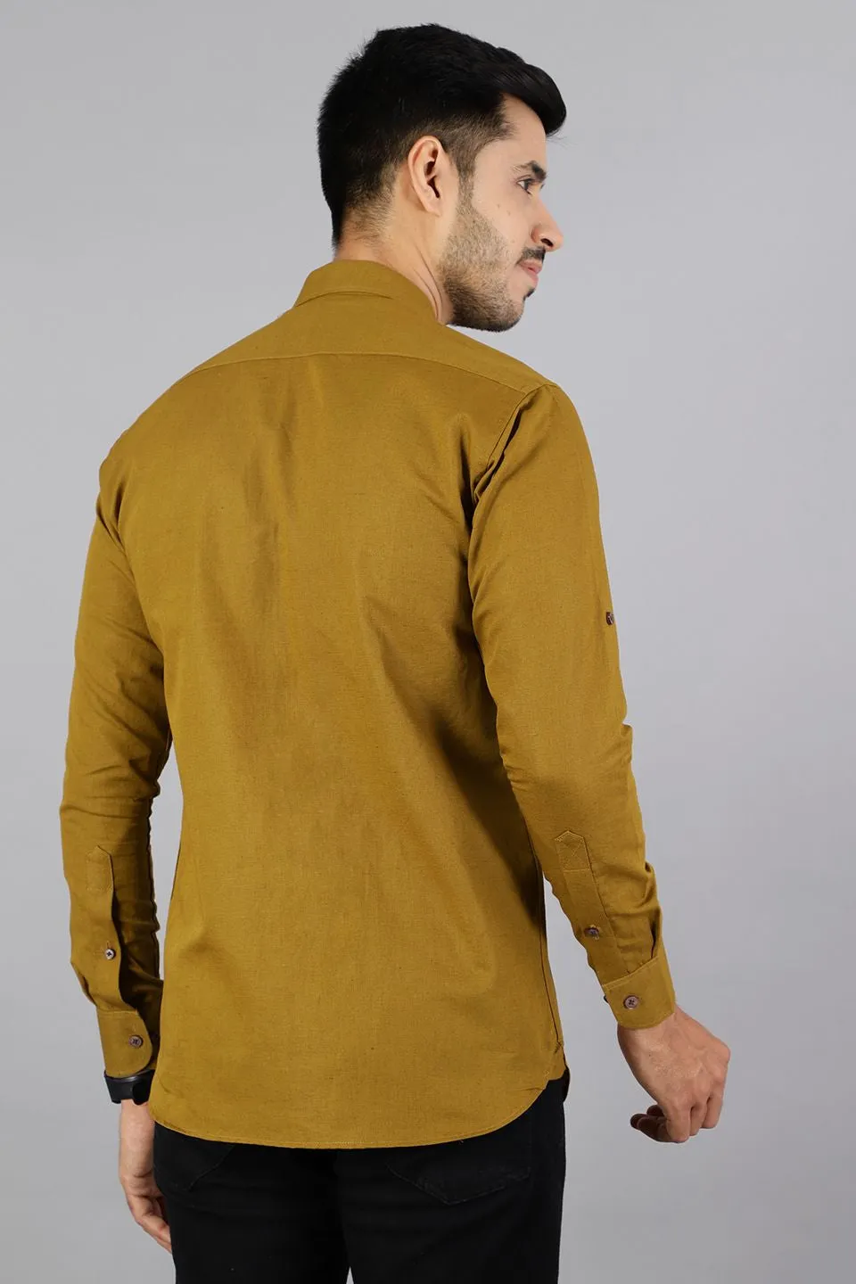 Linen Cotton Green Shirt