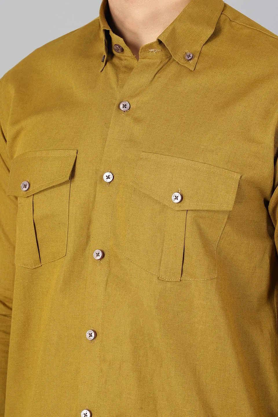Linen Cotton Green Shirt