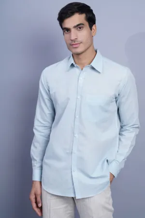 Linen Cotton Sky Blue Shirt