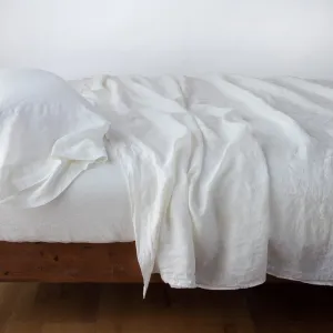 Linen Flat Sheet - Winter White - King