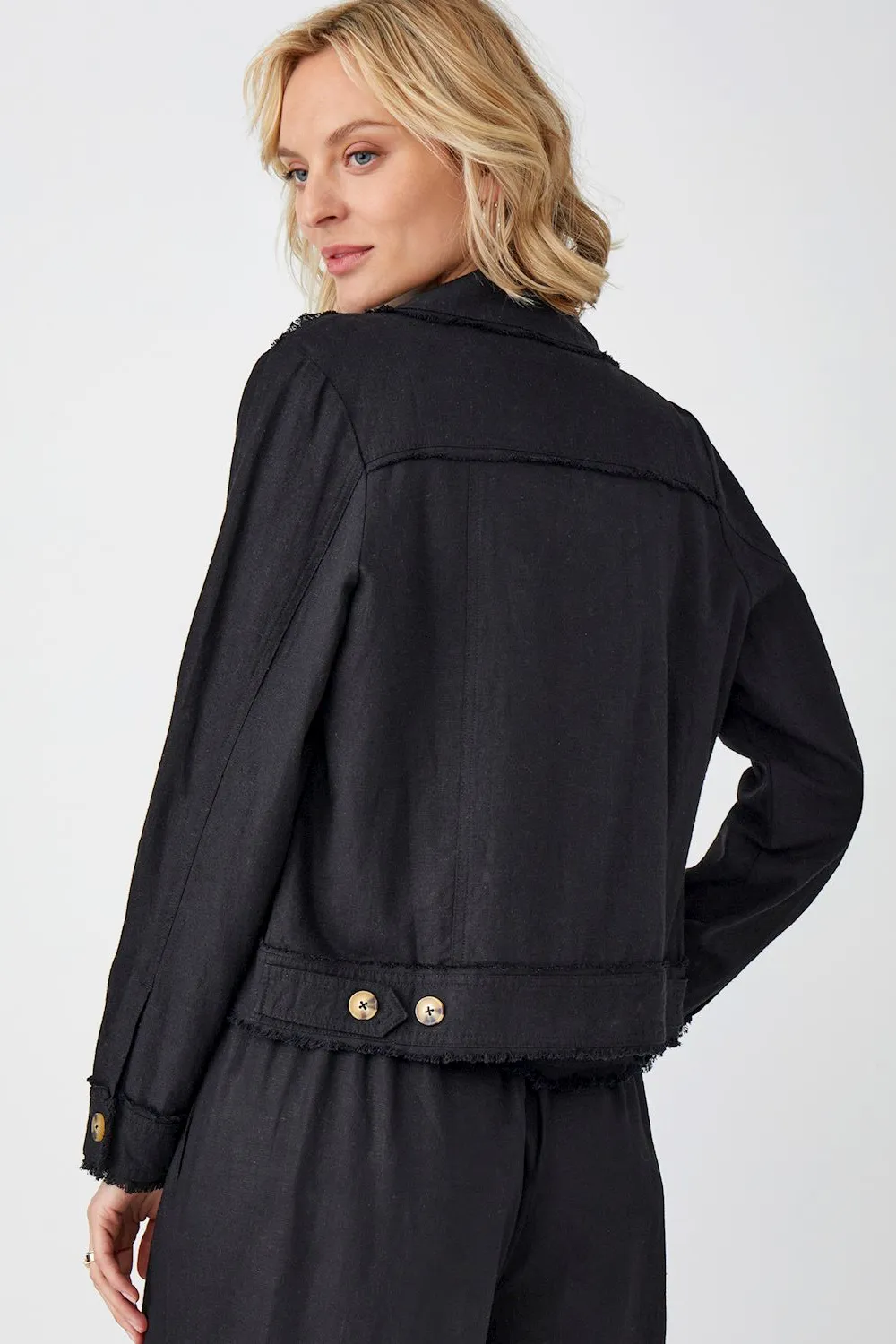 Linen Frayed Jacket