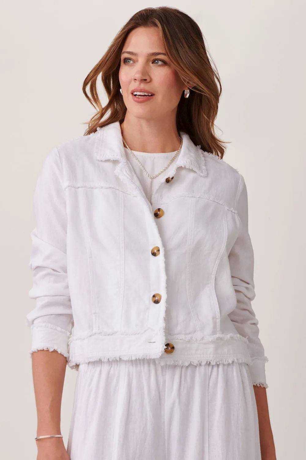 Linen Frayed Jacket