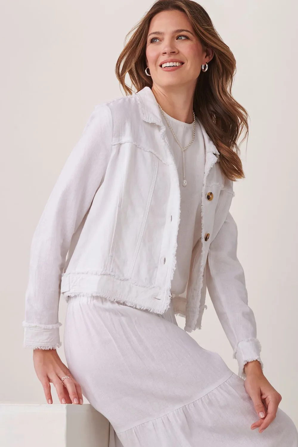 Linen Frayed Jacket