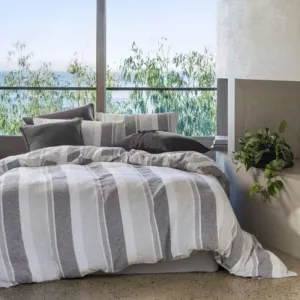 Linen House Charcoal Calais Duvet Cover Set