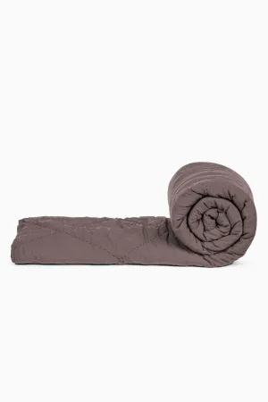 Linen Monotone Hand Quilted Quilt-Caramel Brown