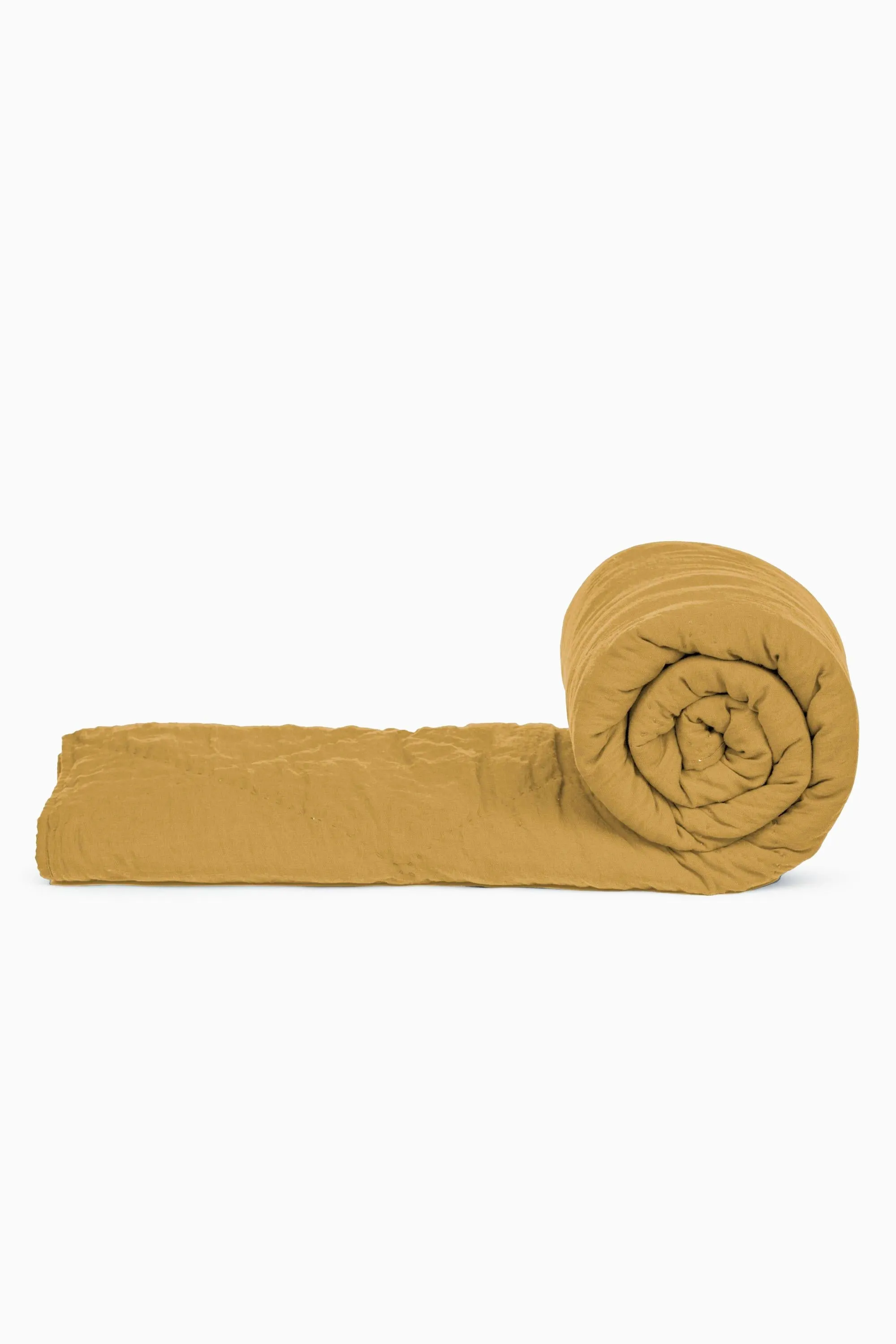 Linen Monotone Hand Quilted Quilt-Indigo Blue