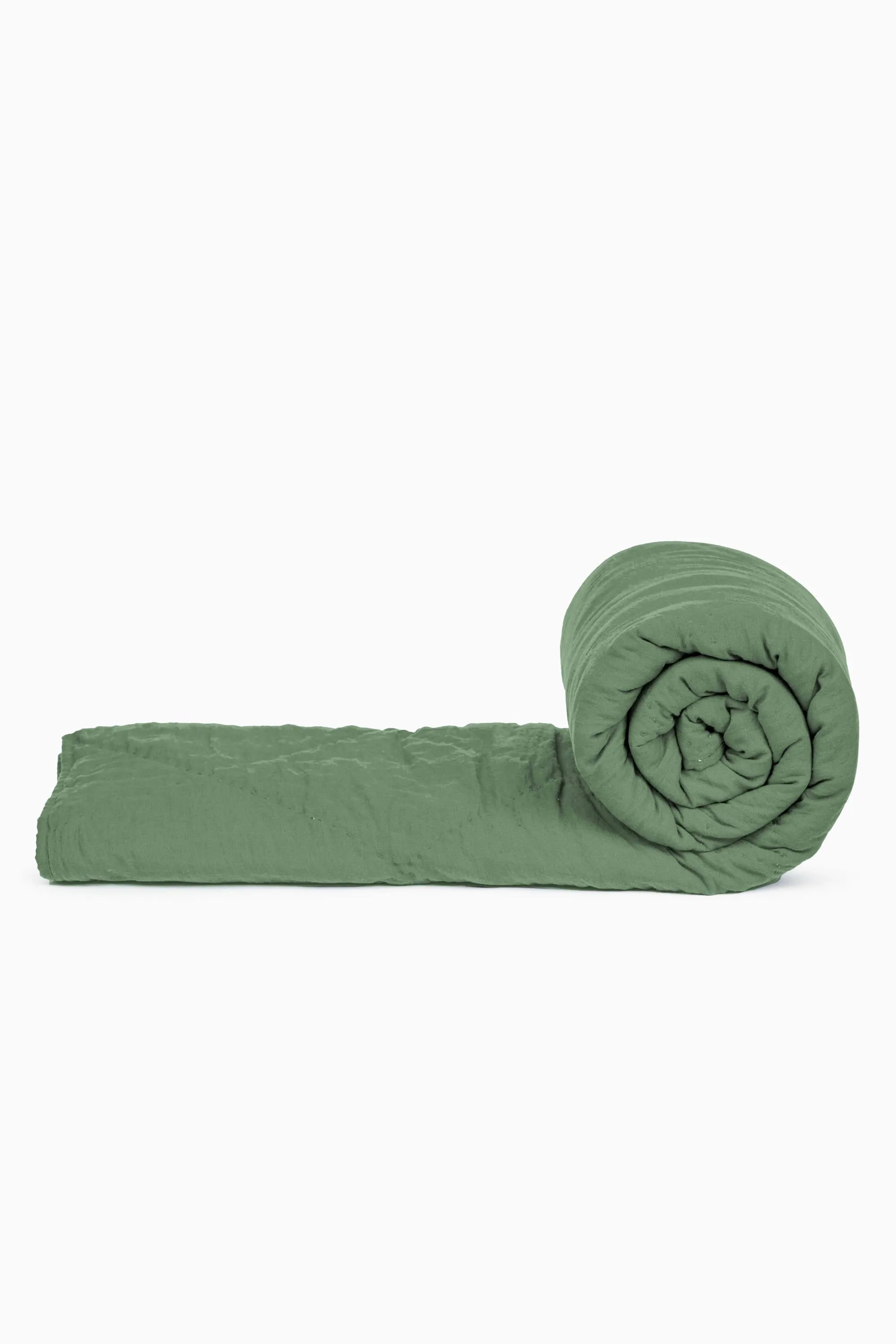 Linen Monotone Hand Quilted Quilt-Moody Blue