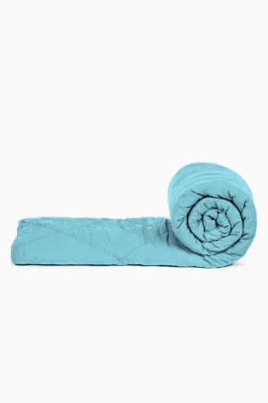 Linen Monotone Hand Quilted Quilt-Moody Blue
