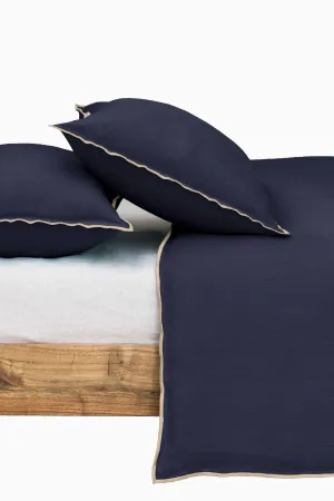 Linen Natural Needled Duvet Cover-Indigo Blue