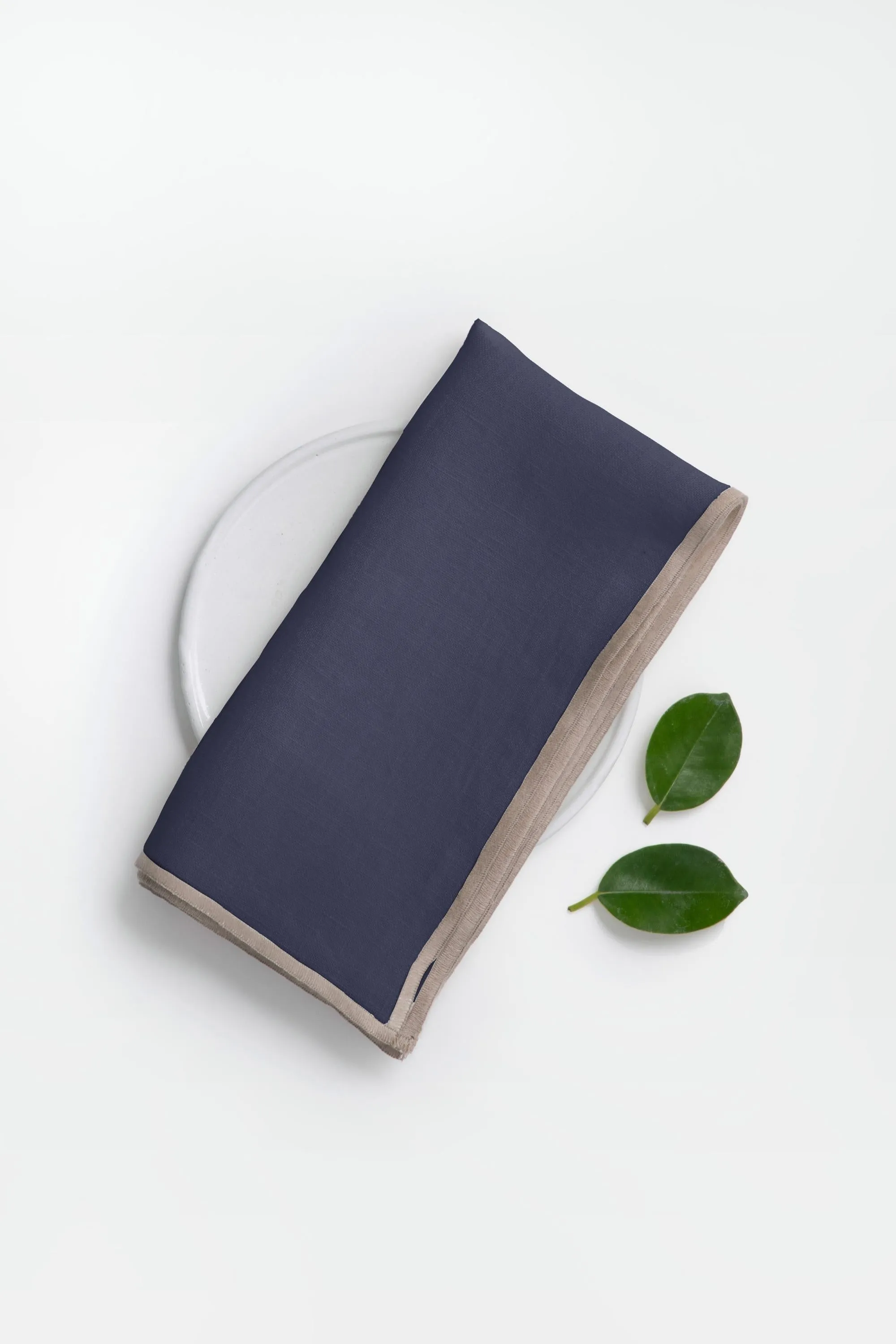 Linen Natural Needled Napkin Set-Indigo Blue