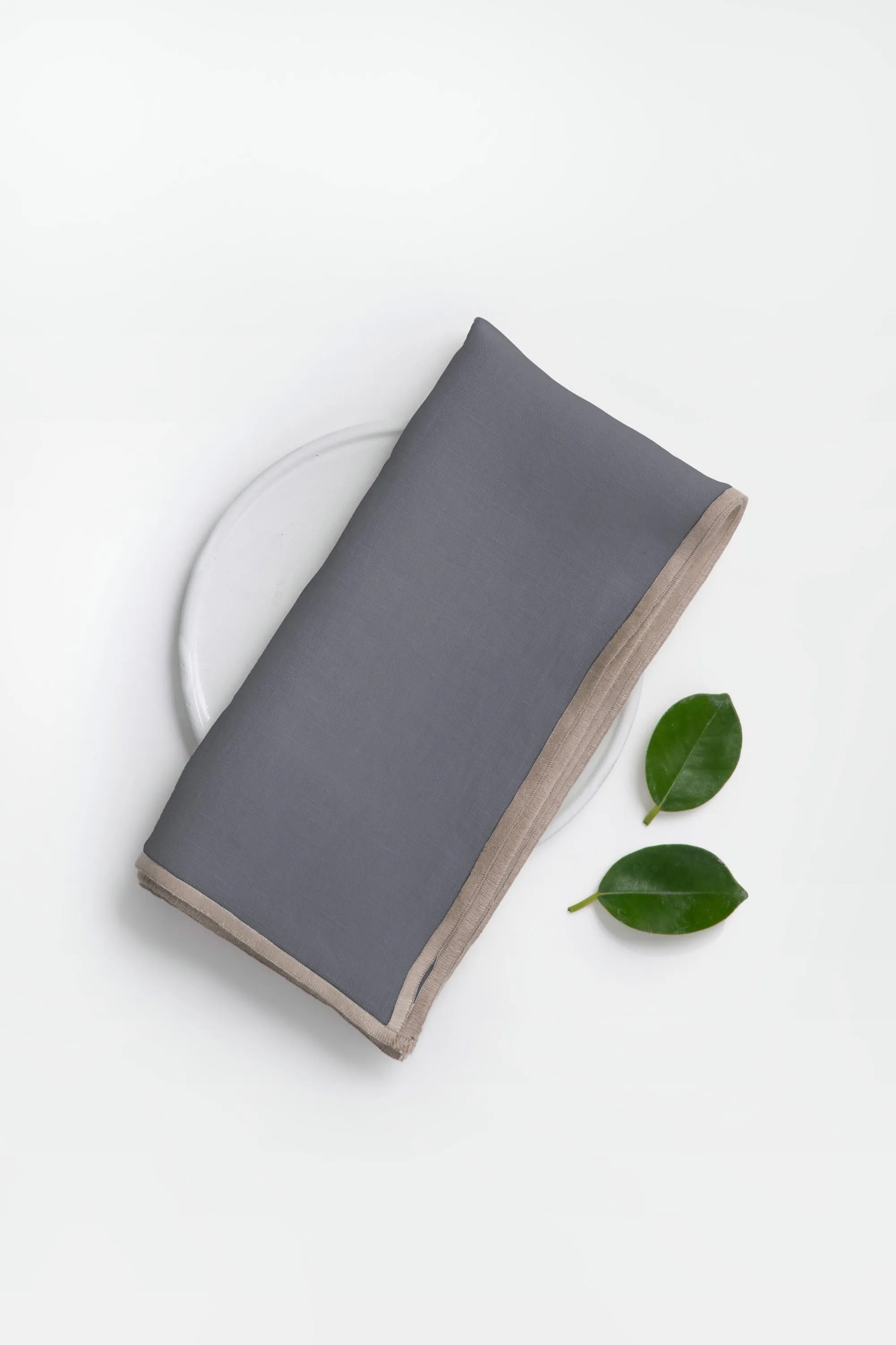Linen Natural Needled Napkin Set-Indigo Blue