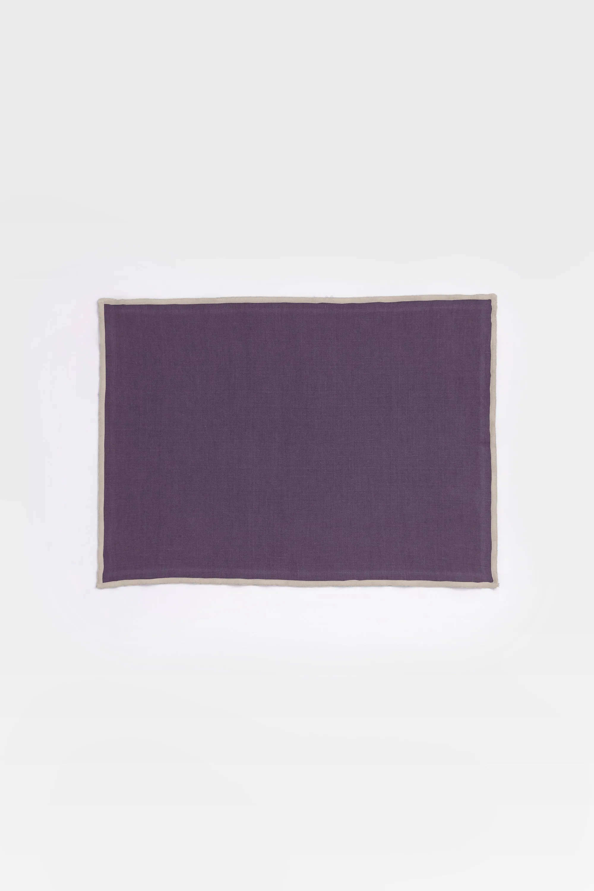 Linen Natural Needled Placemat Set-Blackberry Wine