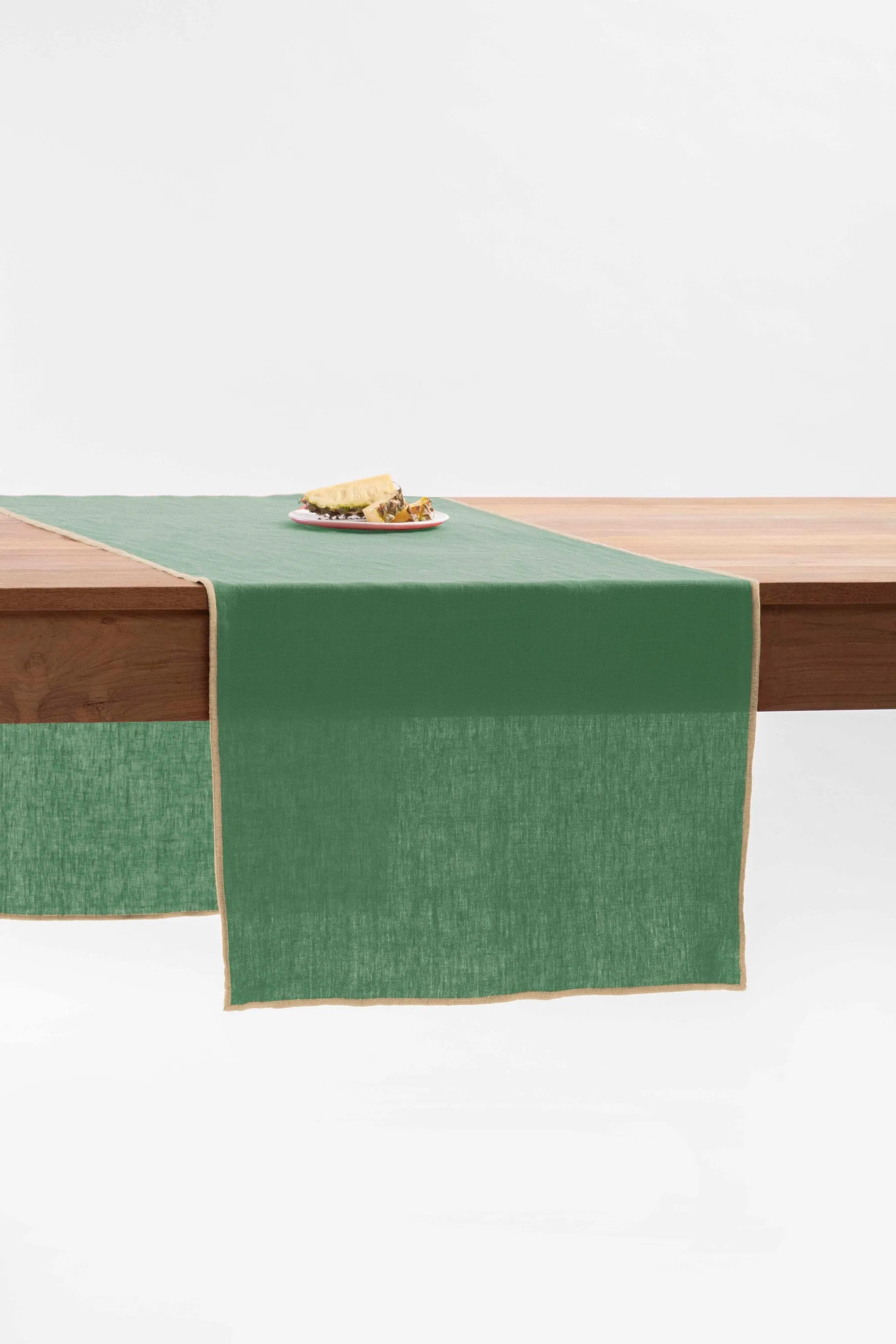 Linen Natural Needled Table Runner-Caramel Brown