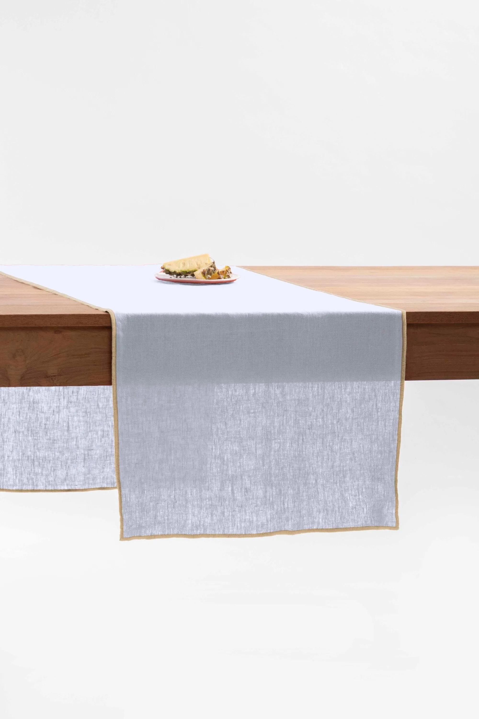 Linen Natural Needled Table Runner-Caramel Brown