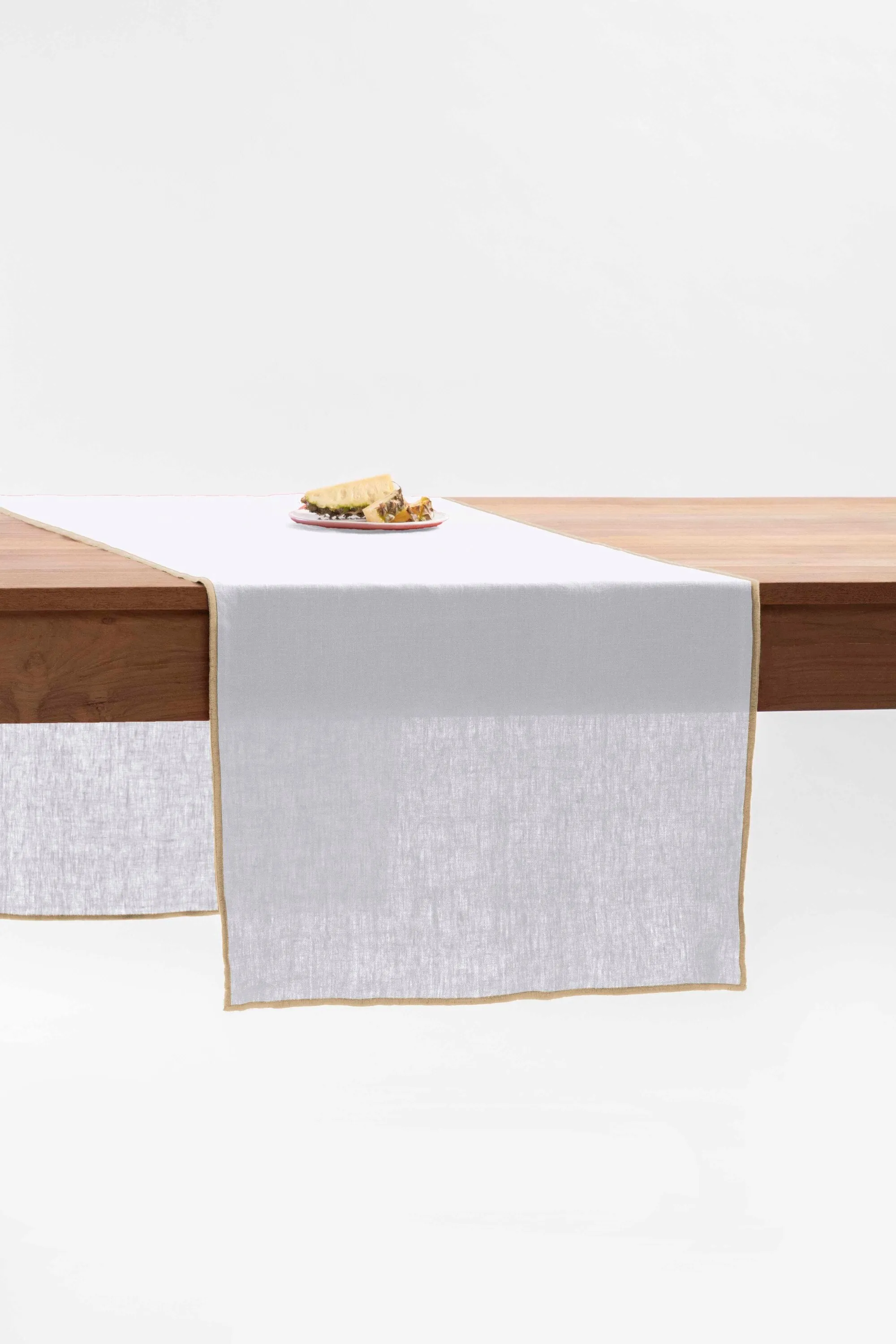 Linen Natural Needled Table Runner-Caramel Brown