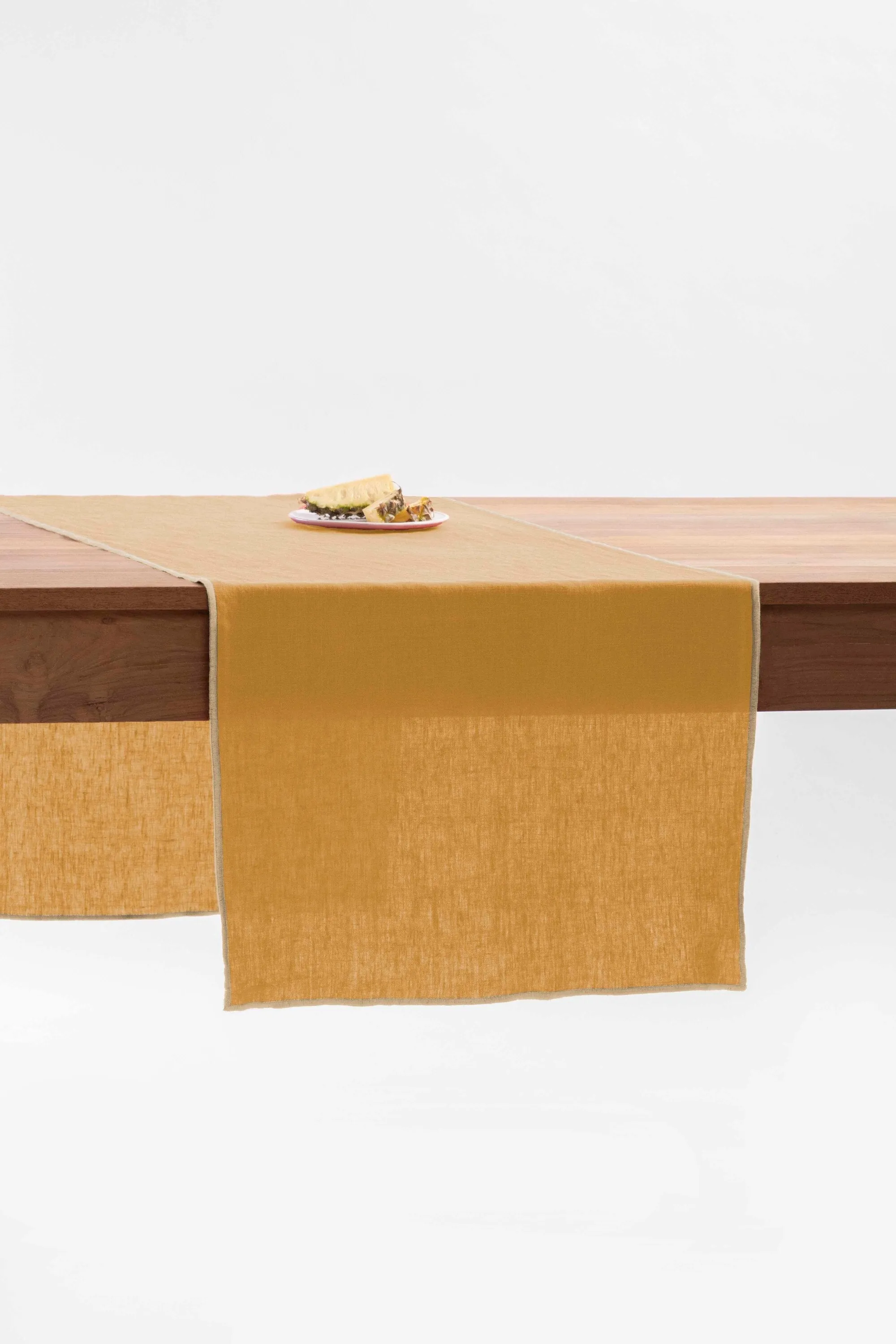 Linen Natural Needled Table Runner-Caramel Brown