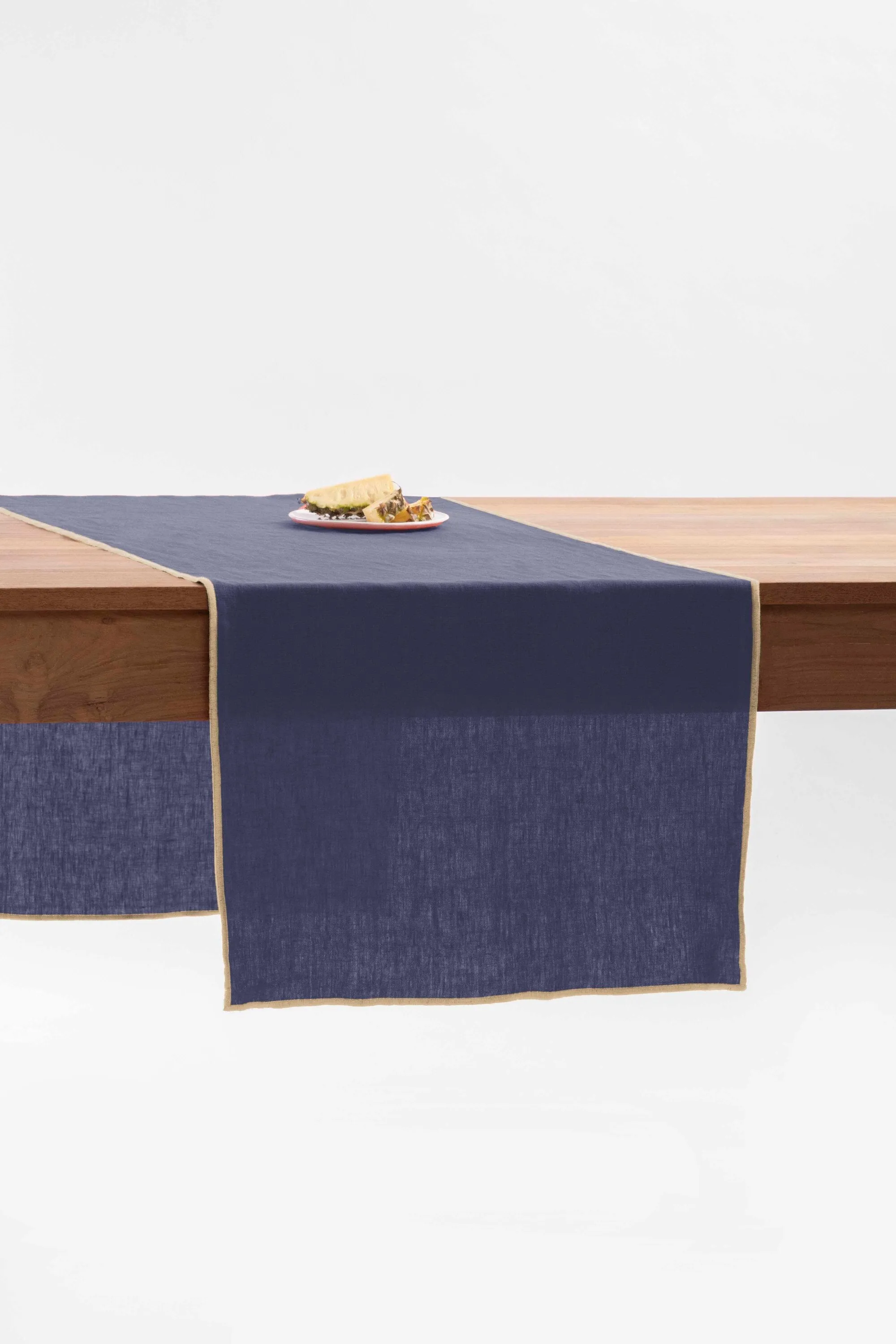 Linen Natural Needled Table Runner-Caramel Brown
