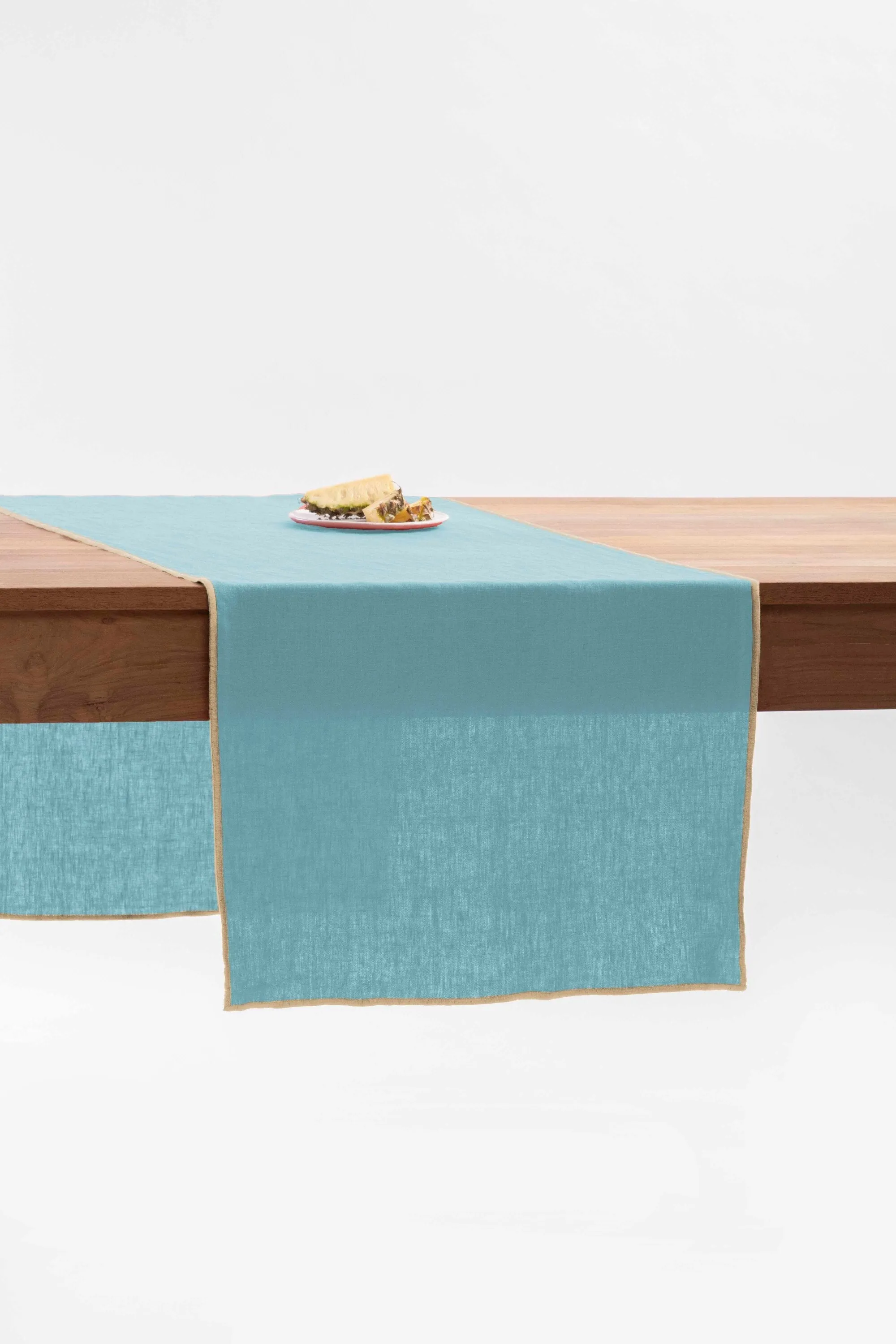 Linen Natural Needled Table Runner-Caramel Brown