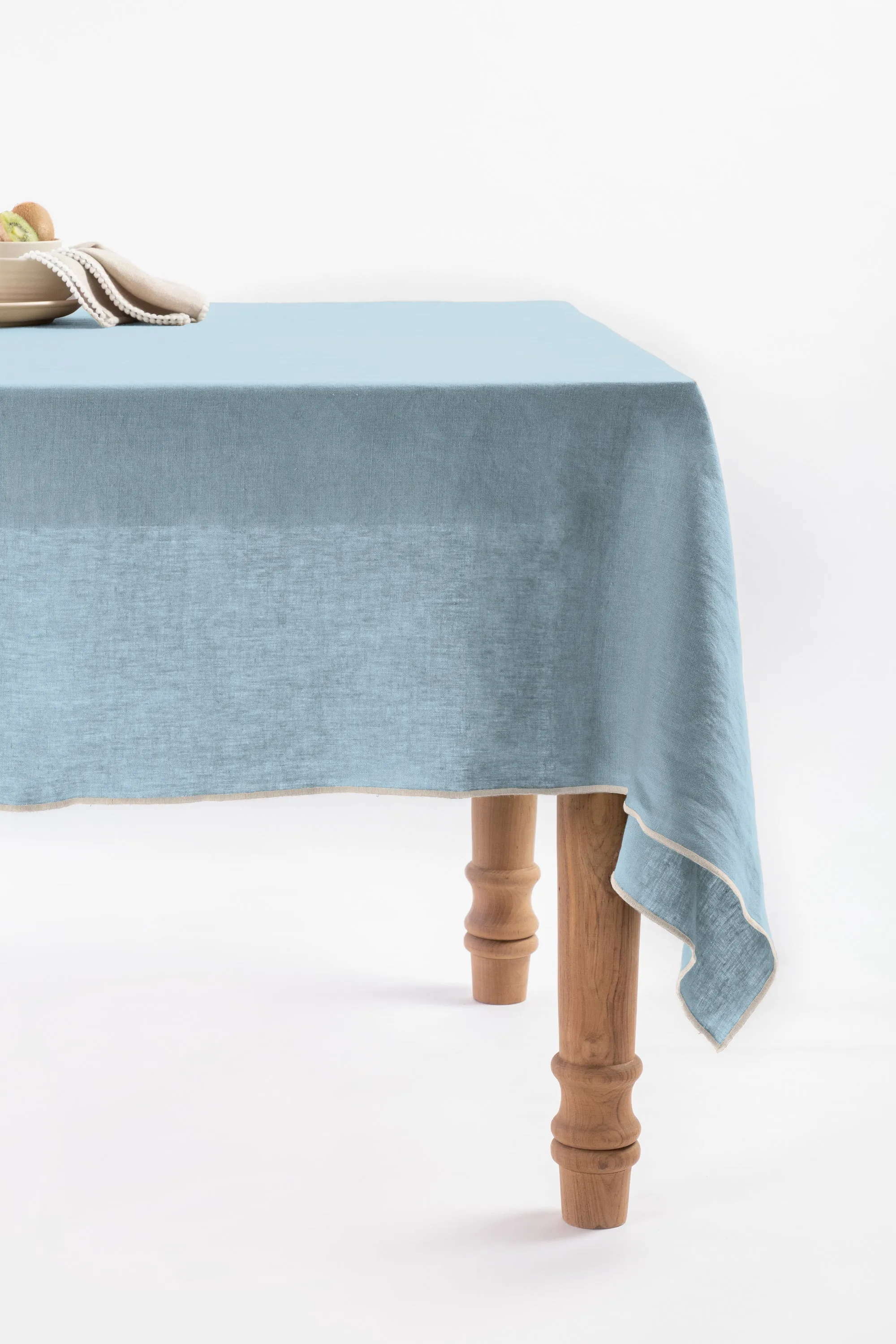 Linen Natural Needled Tablecloth-Angora White