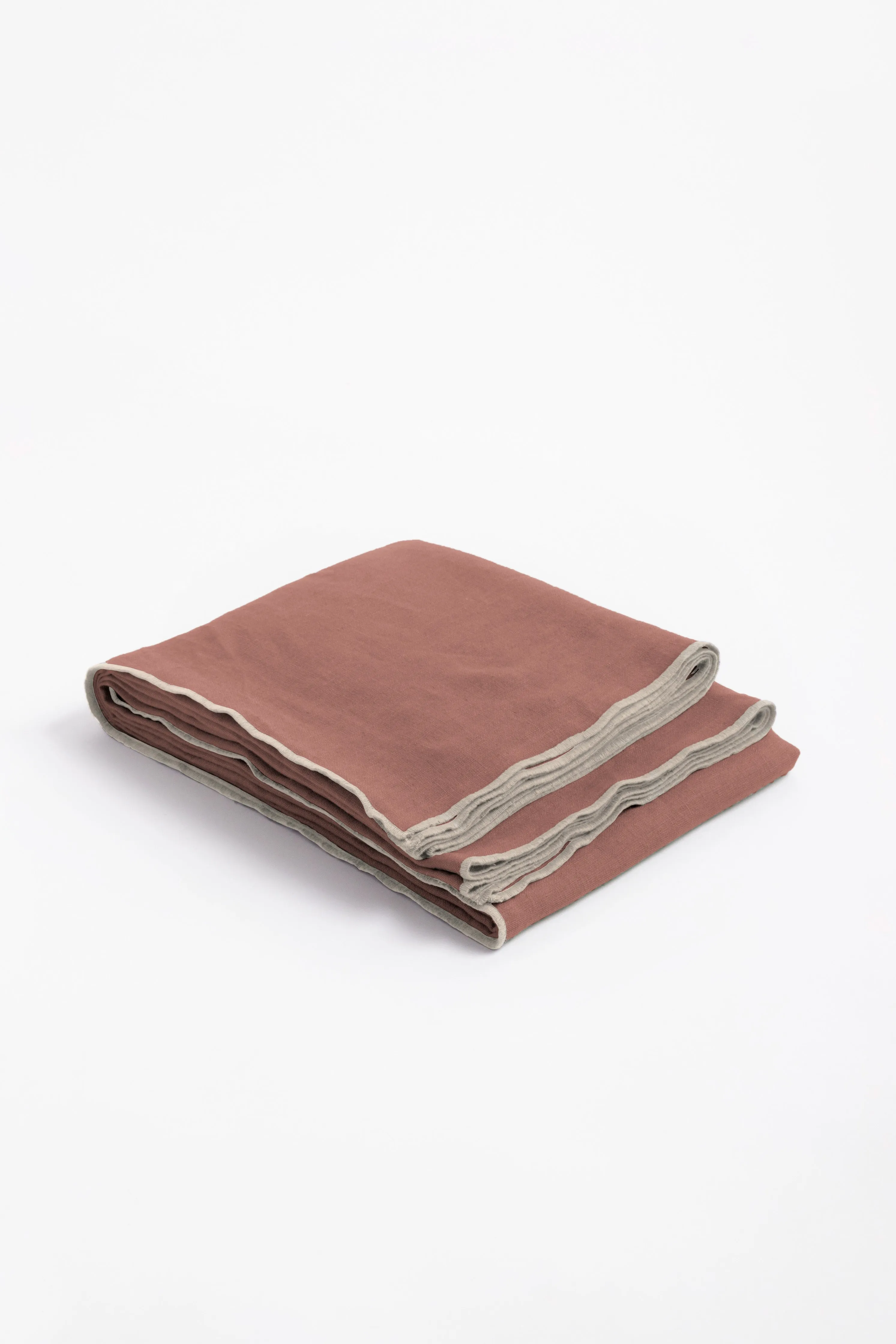 Linen Natural Needled Tablecloth-Cinnamon Brown