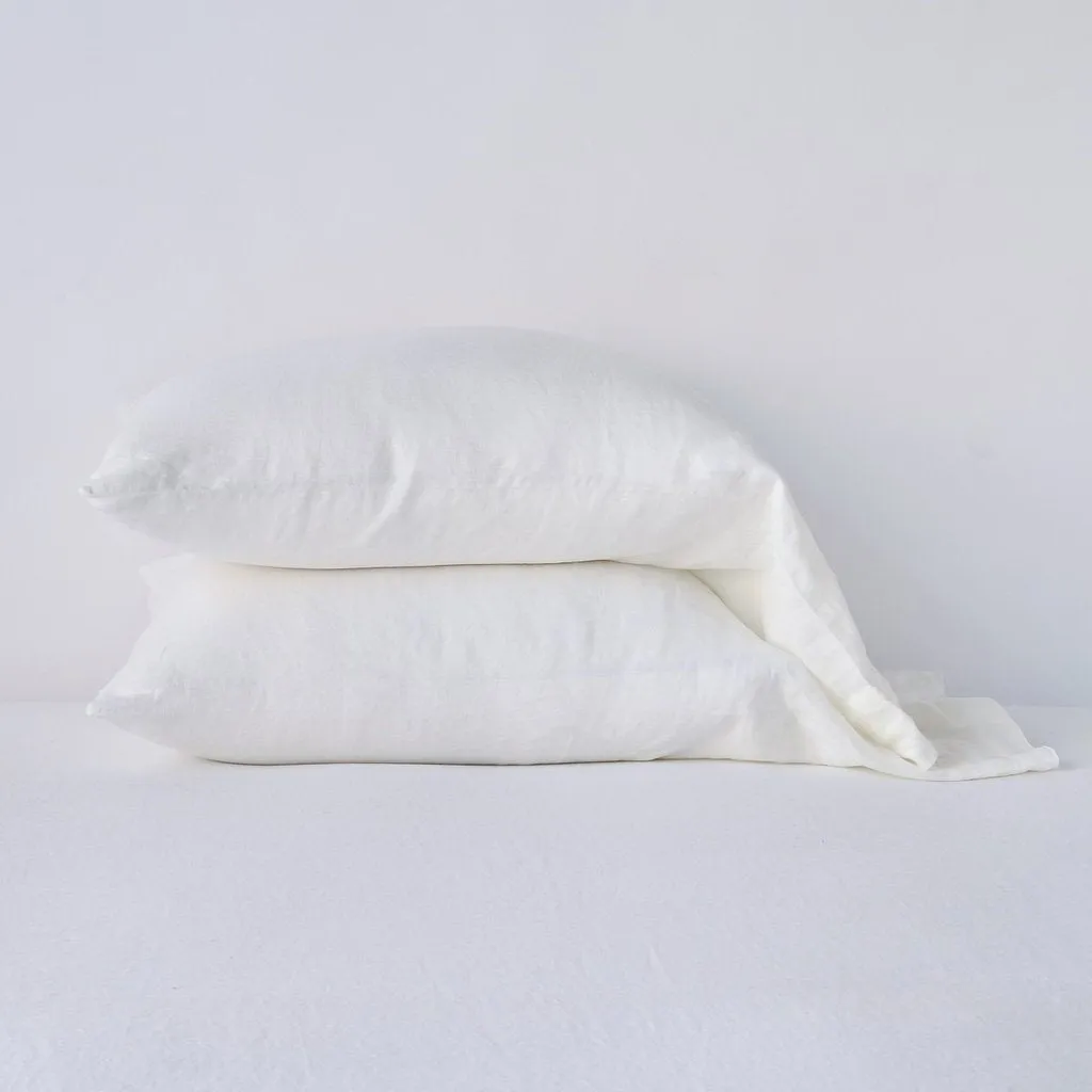 Linen Pillowcase - Winter White - King