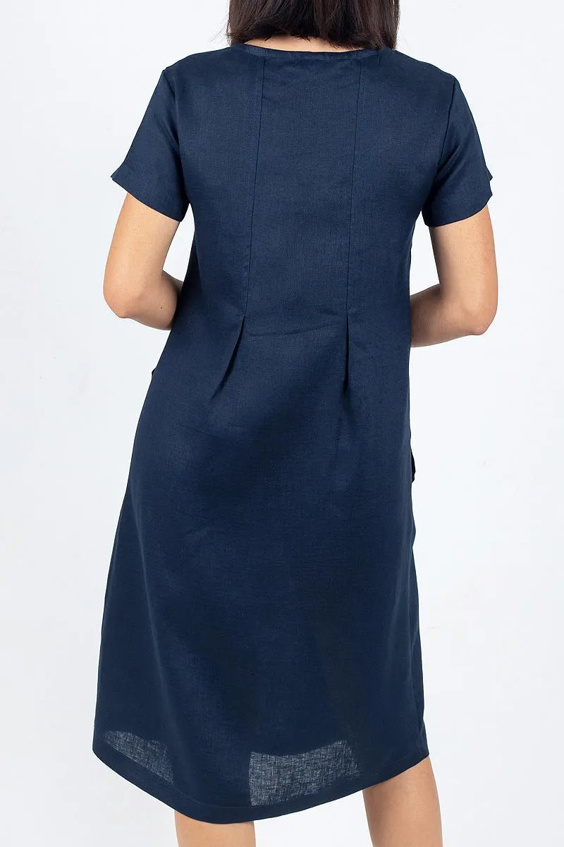 Linen Pleat Dress ML-04
