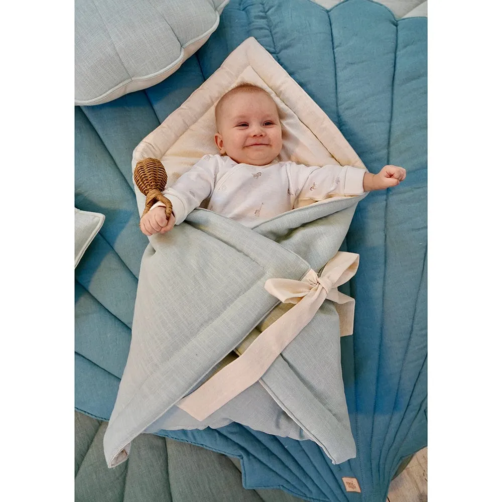 Linen Shell Baby Horn Padded Linen Blanket - Mint