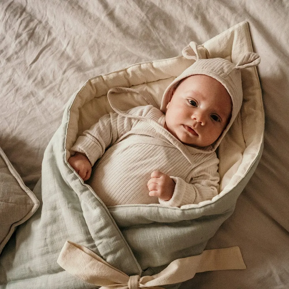 Linen Shell Baby Horn Padded Linen Blanket - Mint