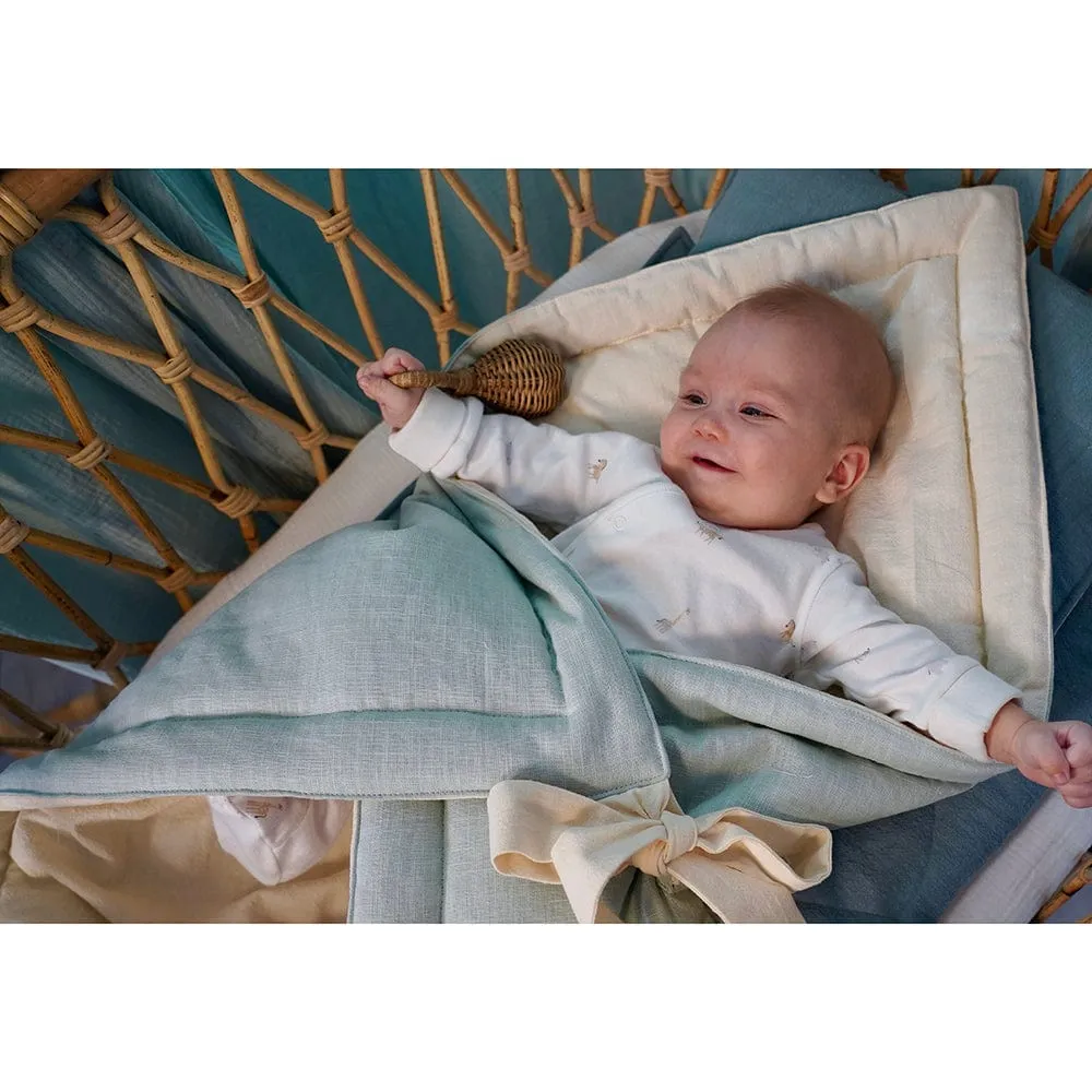 Linen Shell Baby Horn Padded Linen Blanket - Mint