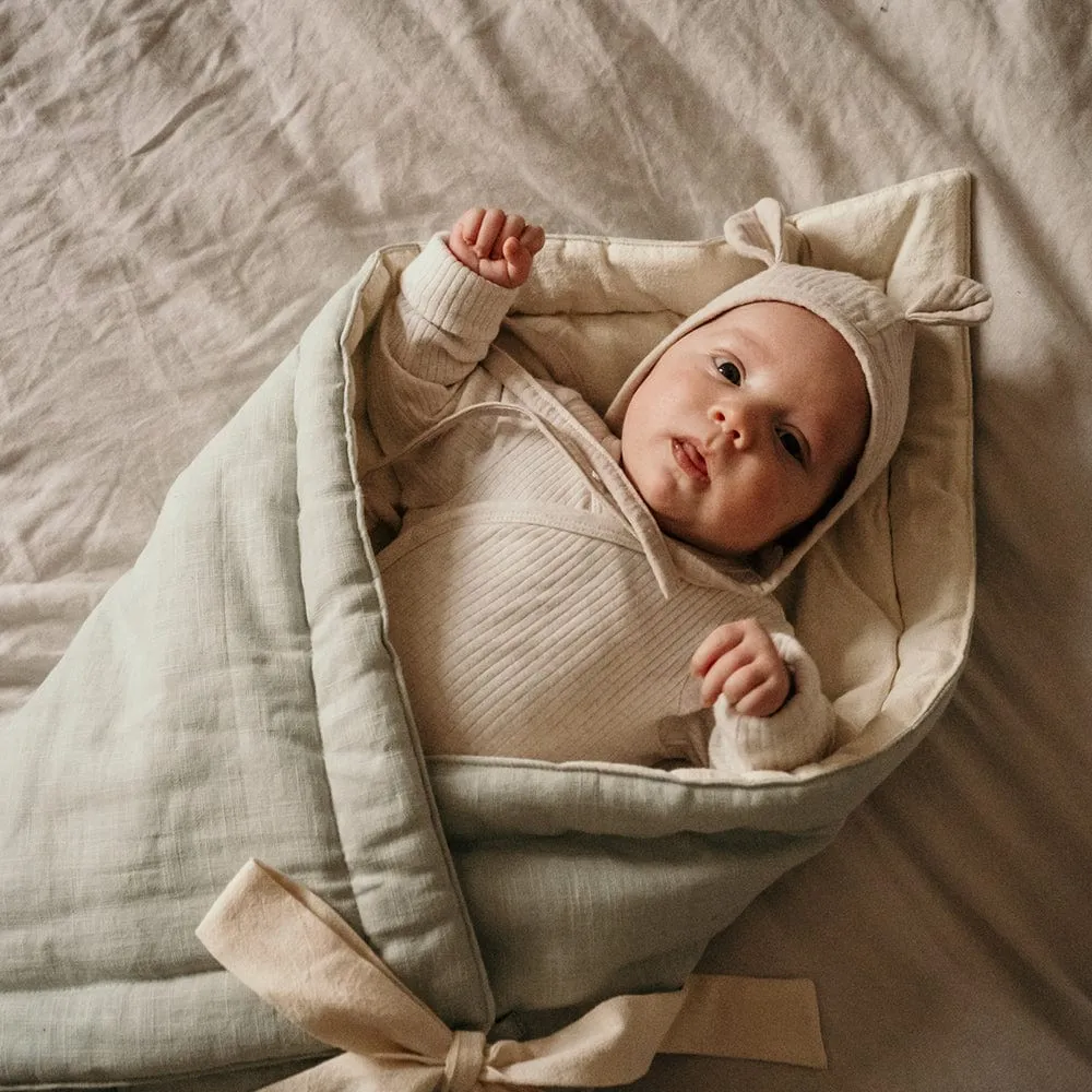 Linen Shell Baby Horn Padded Linen Blanket - Mint