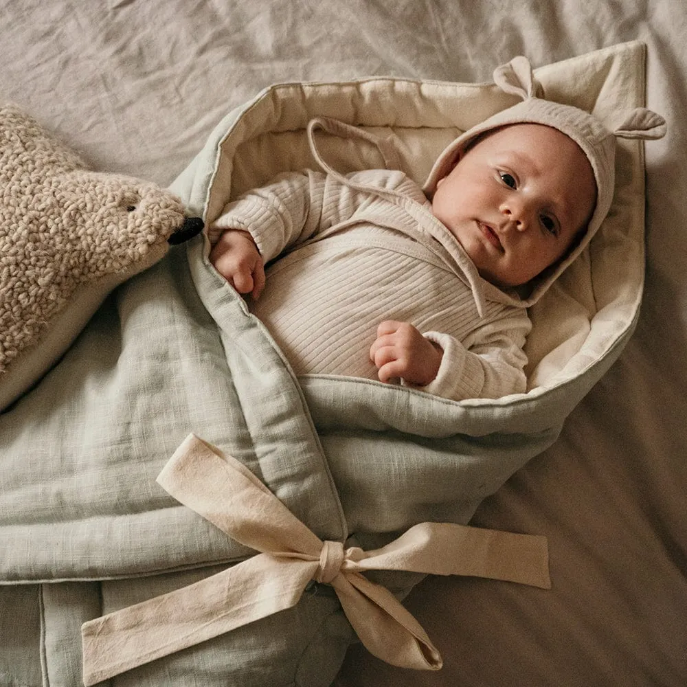 Linen Shell Baby Horn Padded Linen Blanket - Mint