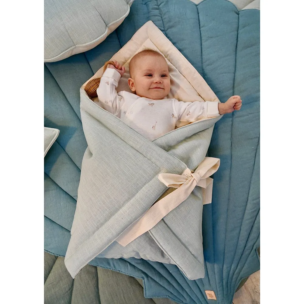 Linen Shell Baby Horn Padded Linen Blanket - Mint