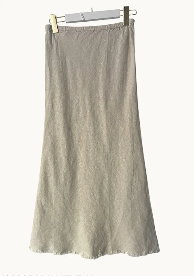 Linen Slip Skirt - Natural