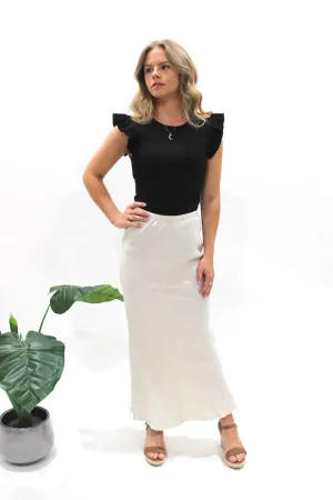Linen Slip Skirt - Natural