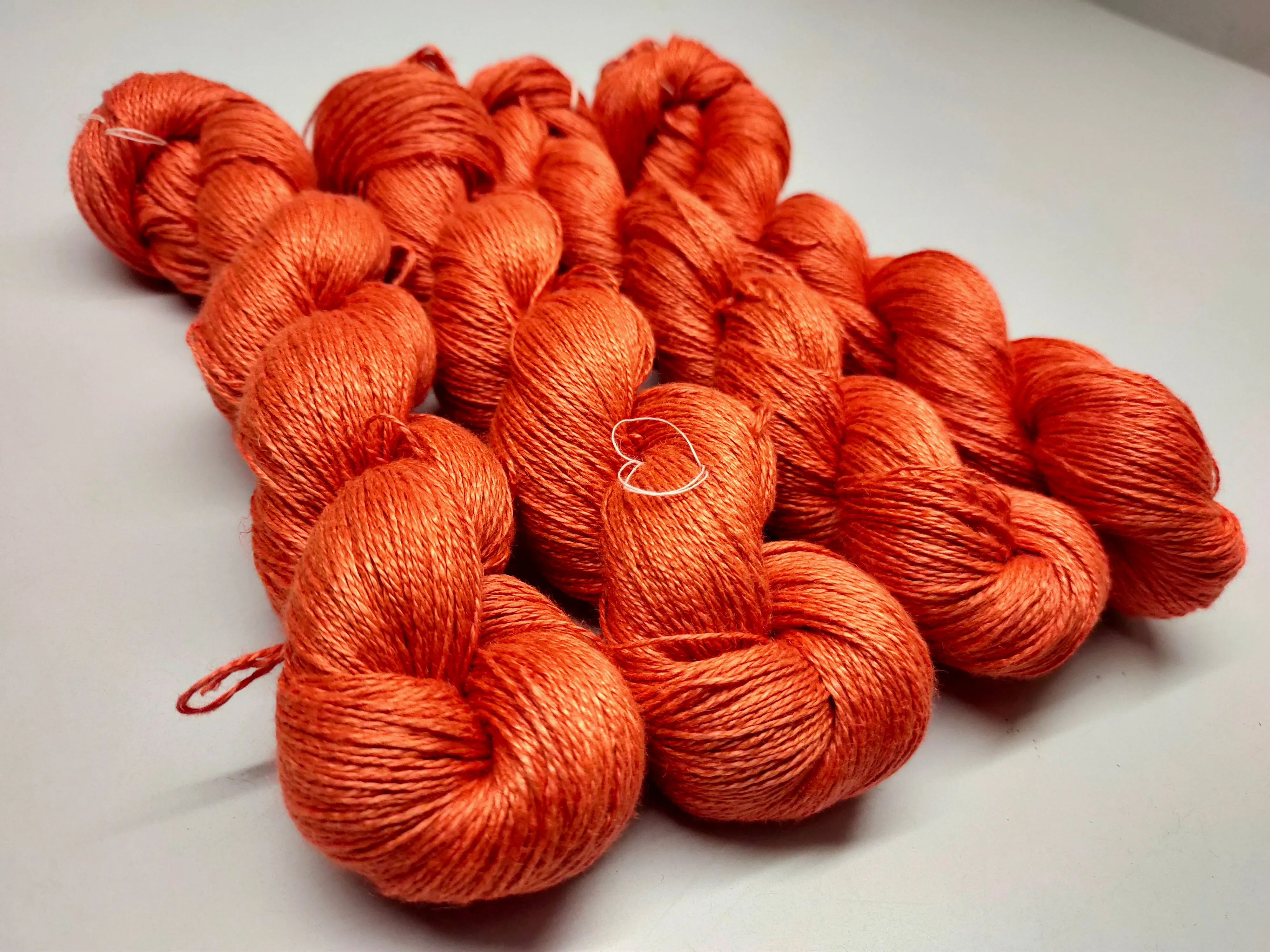 Linen Sportweight Yarn 2 PLY Orange