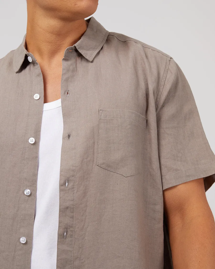 Linen S/S Shirt | Mushroom