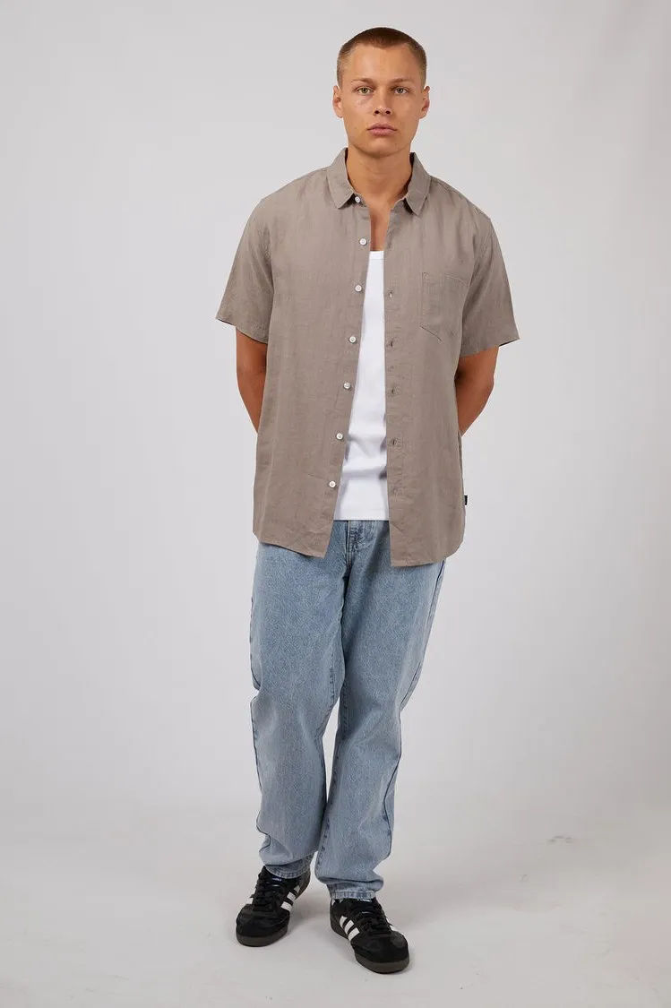 Linen S/S Shirt | Mushroom
