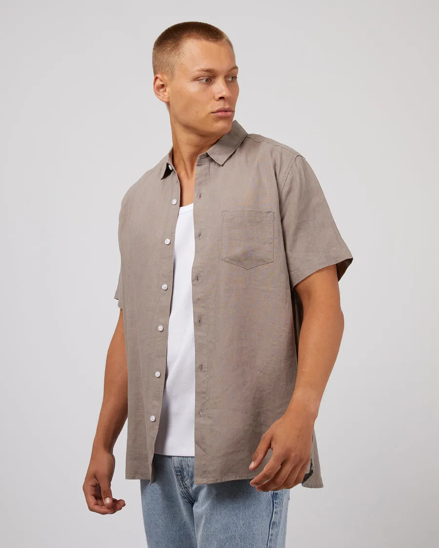Linen S/S Shirt | Mushroom