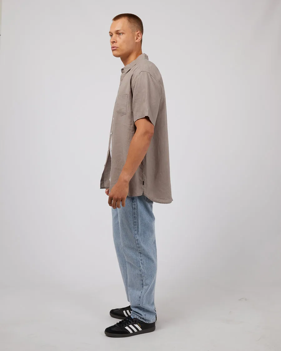 Linen S/S Shirt | Mushroom