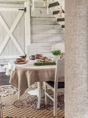 Linen tablecloth in Natural color (density 190 g/m2)