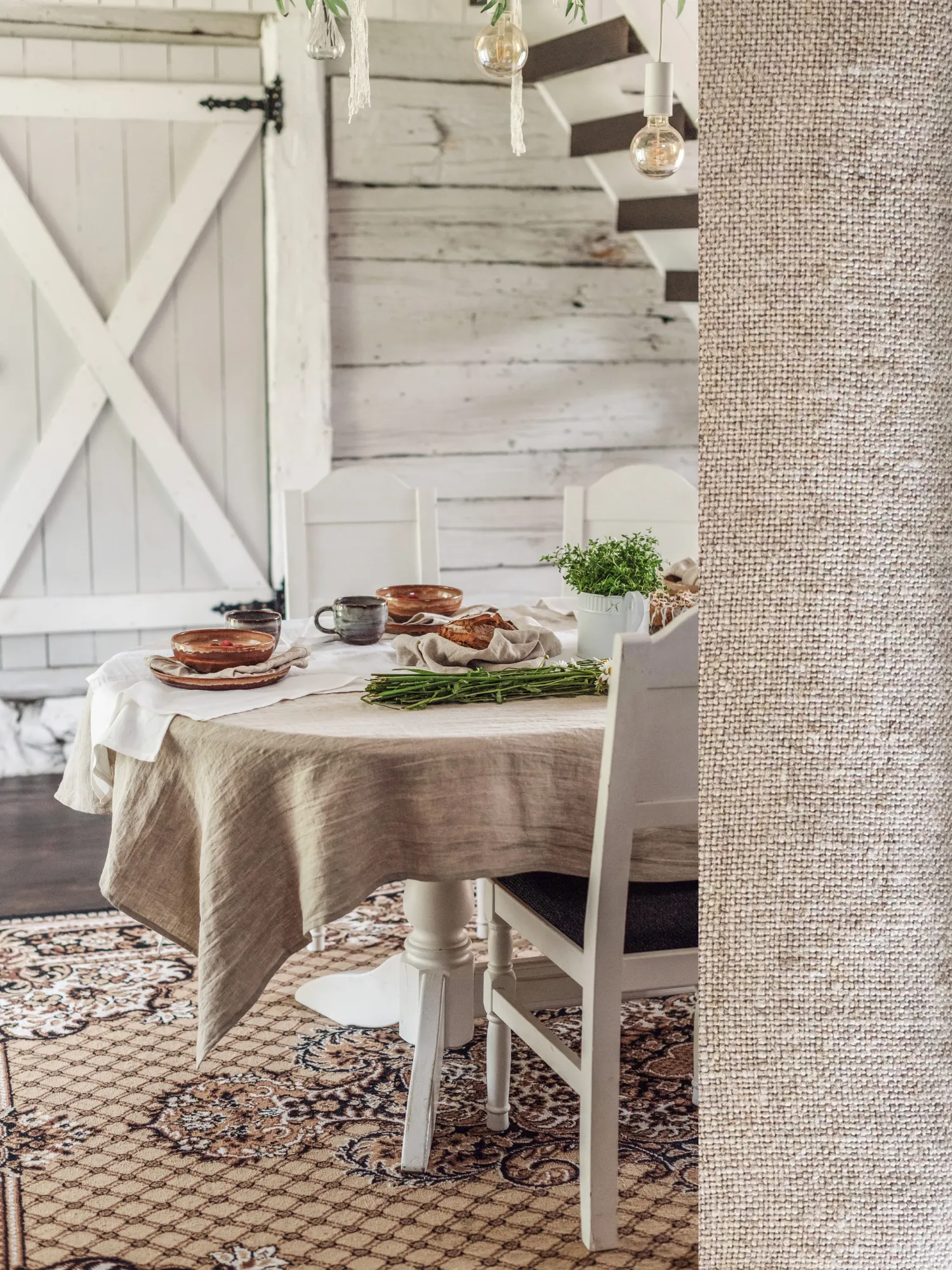 Linen tablecloth in Natural color (density 190 g/m2)