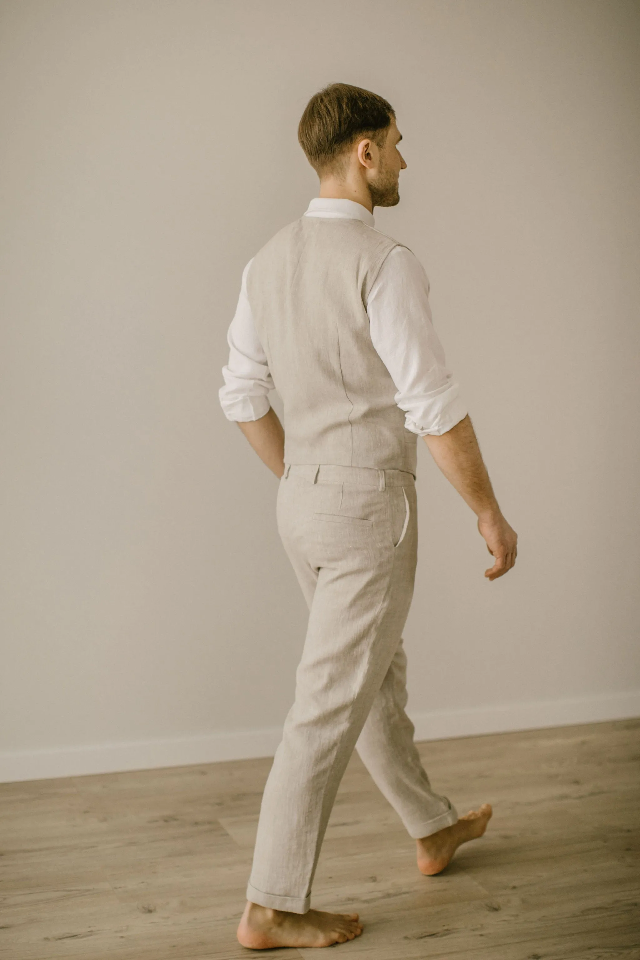 Linen Wedding Vest