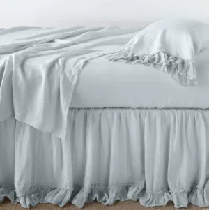 Linen Whisper Bed Skirt - Cloud - Queen